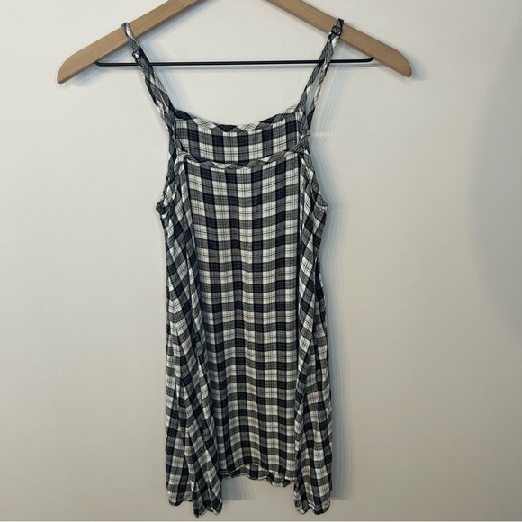 Lot of 2 Girls Art Class Dresses, Size L (10/12), Blue Butterflies, Black Plaid - Picture 3 of 8